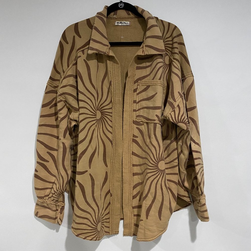 NEW WE THE FREE PEOPLE DYLAN SUNBURST SAND OPEN SHIRT JACKET MEDIUM LARGE 🌞🌞🌞